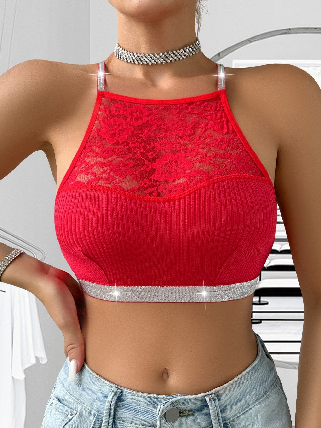 Selene Ribbon Halter Vest