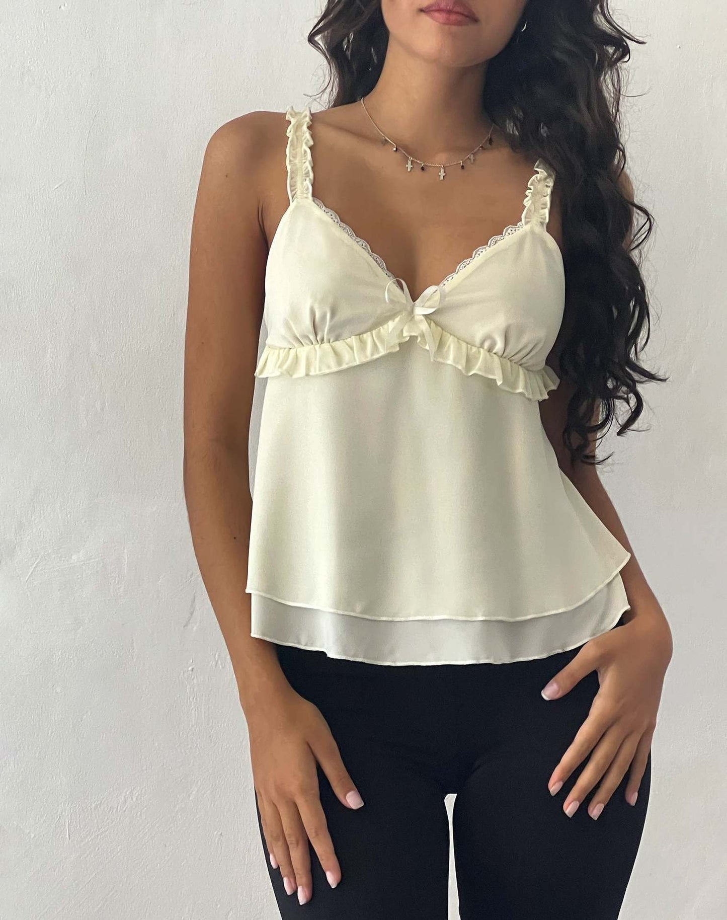 Evana Chiffon-Lace Top