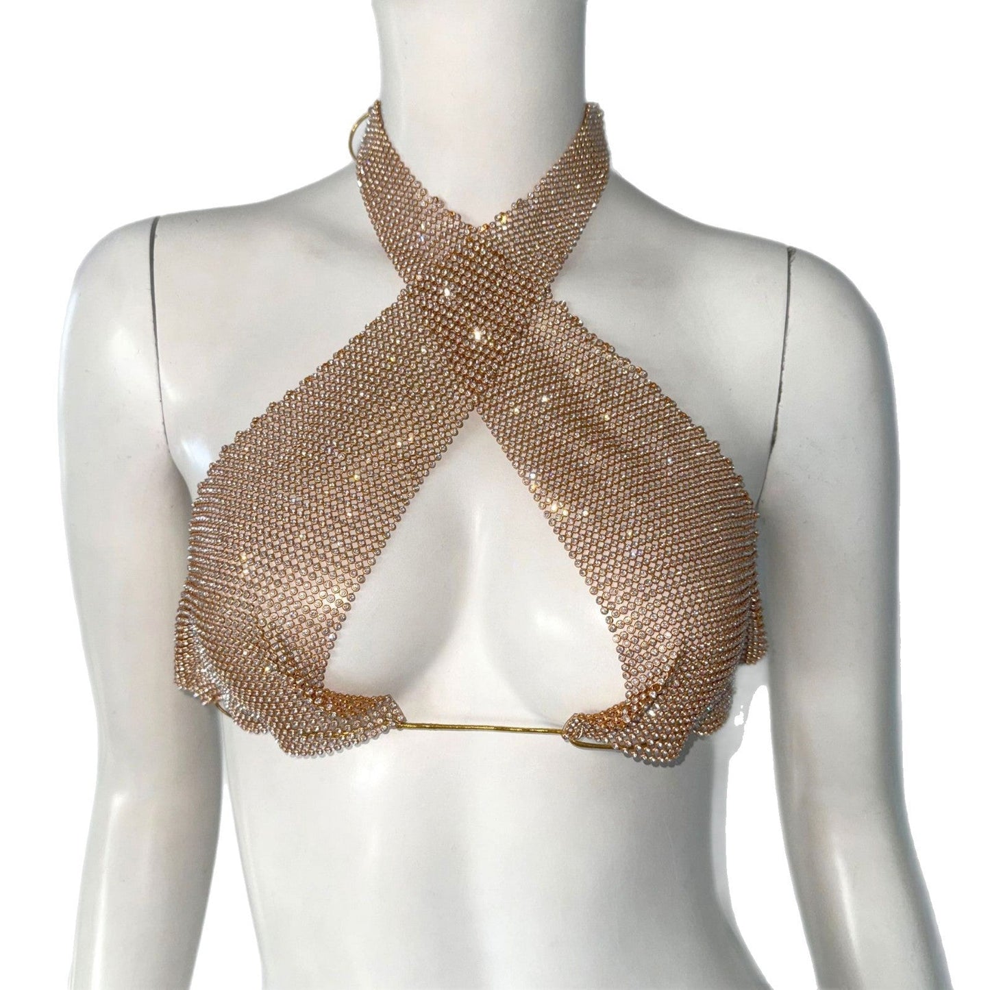 Solara Metallic Lace-Up Top